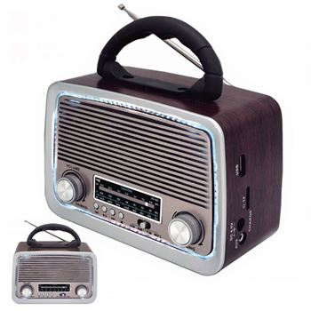 Sami radio clásica ac/dc madera bt usb micro-sd rs-11807 - RS-11807