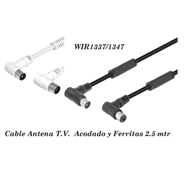 Cable Antena TV M-H Filtro 2.5m Acodados WIR1337/1347