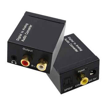 Convertidor de digital fibra optica a audio 2 rca wf053 - WF053_B00
