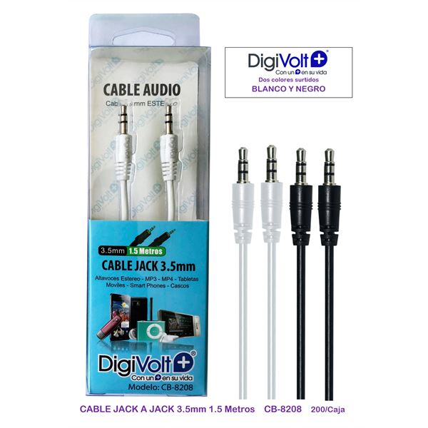 Digivolt cable audio jack 3.5 a jack 3.5 1.5mt cb-8208 - CABLE CB-8208