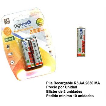 Digivolt batería recargable 2850mah r6 aa 1.2v blister de 2 pilas - BT2-2850