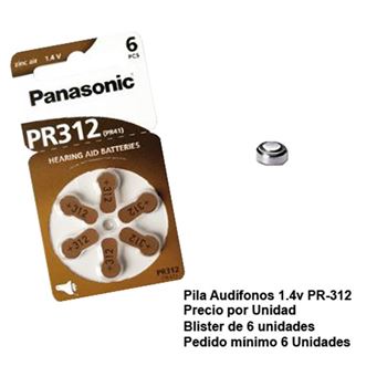 Pila audífonos 1.4v pr-312 blíster de 6 - PR-312
