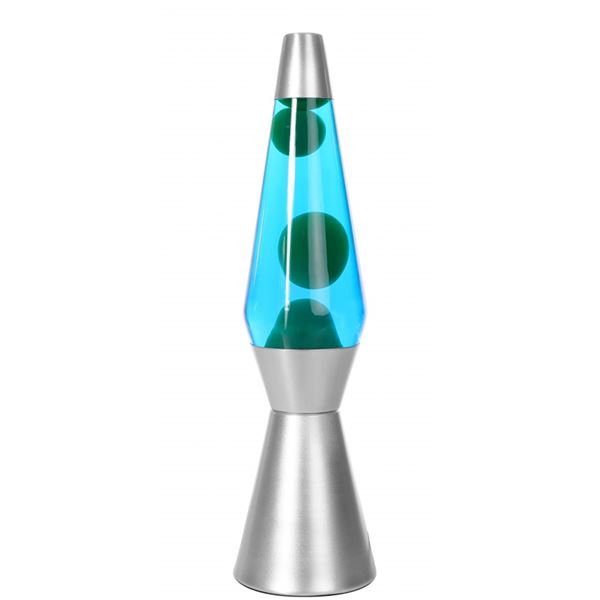 Lámpara lava base plateada líquido azul/verde xl1787 - XL1787