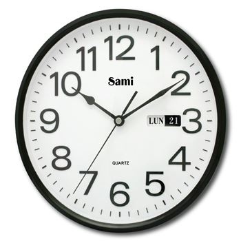 Sami reloj de pared redondo 25.4cm negro con calendario rsp-11606 - RSP-11606