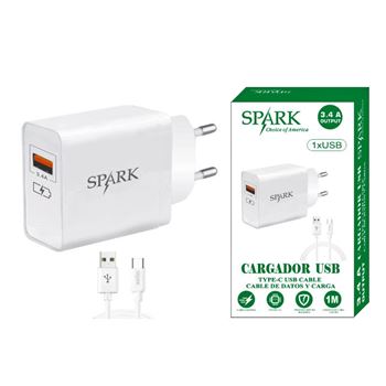Spark cargador móvil tipo c 3.4a cable de 1m s-61s - S-61S
