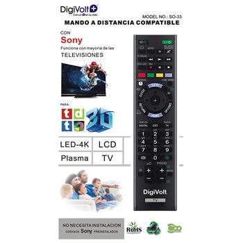Digivolt mando universal para sony so-33 - MD SO-33 sony one to one remote