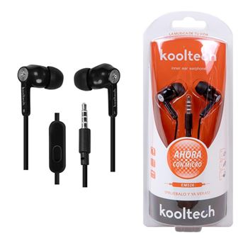 Kooltech auriculares negros con cable y micro em-526 - EM-526