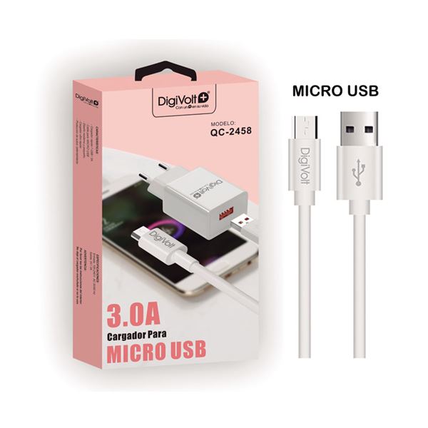 Digivolt cargador cable micro usb 3.0 a 12w qc-2458 - QC-2458