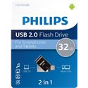Philips usb 32gb conector 2 en 1 usb 2.0 a micro usb fm-32d - FM-32D