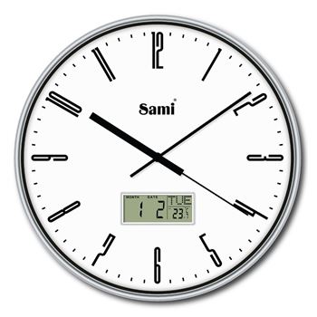 Sami reloj de pared 31cm calendario + temp. digital silencioso rsp-11612 - RSP-11612