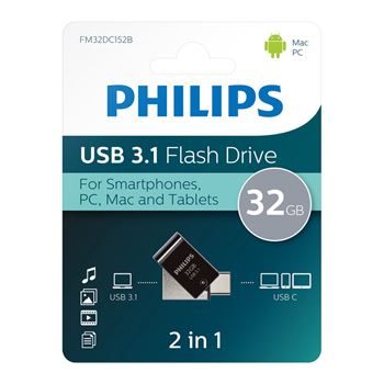 Philips usb 32gb conector 2 en 1 usb 3.1 a tipo c fm-32dc - FM-32DC