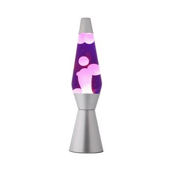 Lámpara lava 40cm base plateada líquido morado/rosa xl1766 - XL1766_1