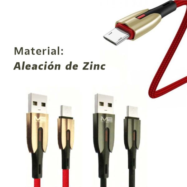 M2 tec cable móvil carga rápida usb a micro usb 1,20m 5.0a zinc v-6335 - V-6335_1