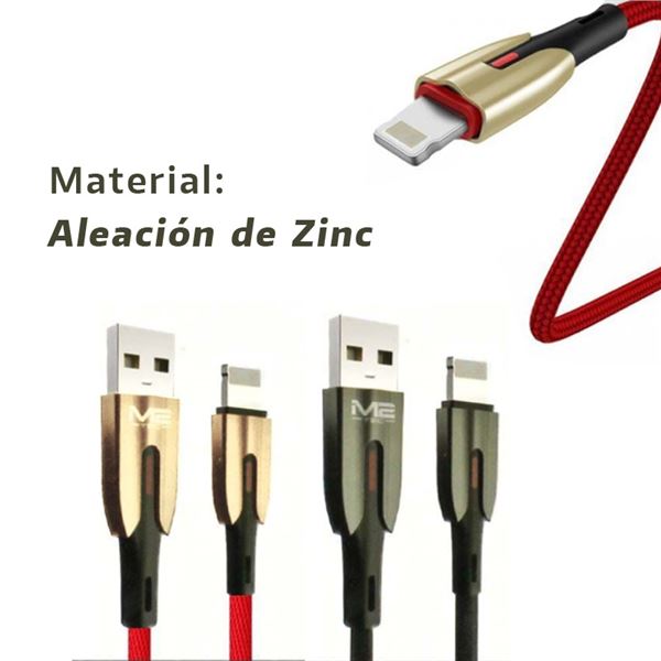 M2 Tec Cable Móvil Carga Rápida iPhone 1,20m 5.0A Zinc V-6336