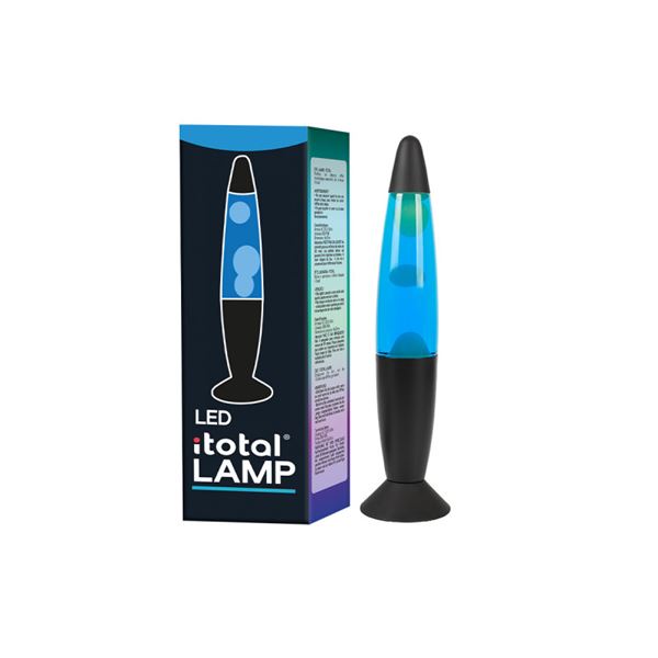 Lámpara lava led luz azul cera blanca base negra 35cm xl2679 - XL2679