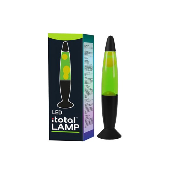 Lámpara lava led luz verde cera blanca base negra 35cm xl2681 - XL2681