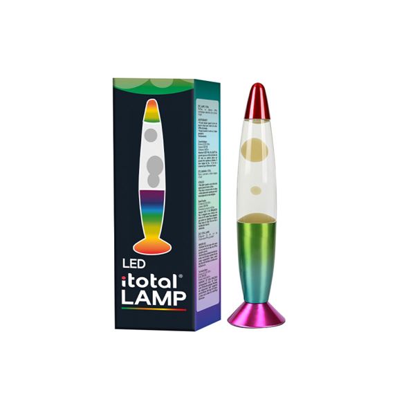 Lámpara lava led luz cambiante cera blanca base arcoiris 35cm xl2683 - XL2683