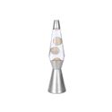 Lámpara lava 40cm base plateada líquido transparente/blanco xl1785 - XL1785