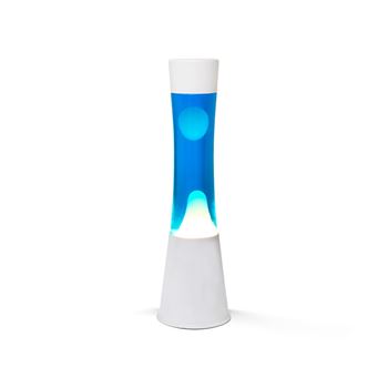 Lámpara lava 40cm base blanca líquido azul/blanco xl1756 - XL1756