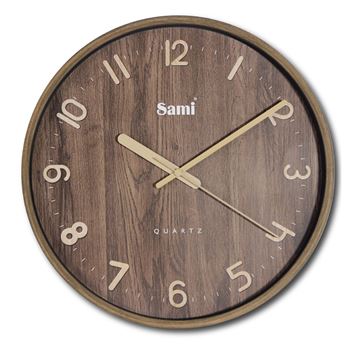 Sami reloj de pared redondo 30cm taiwan color madera oscuro rsp-11619 - RSP-11619