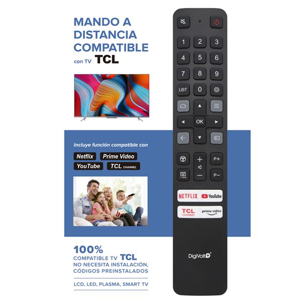 Digivolt mando universal compatible con tcl smart tv tcl-61 - TCL-61