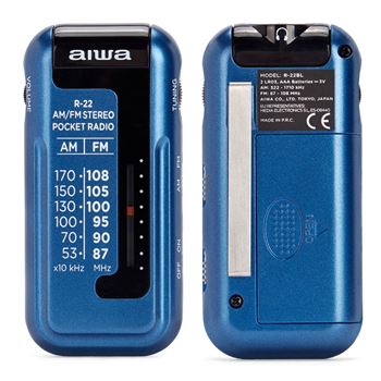 Aiwa R-22BK Mini Radio Analógica AM/FM Negra